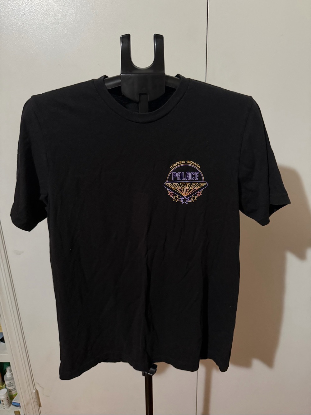 Netflix Black Short Sleeve Tee with Purple & Gold Chest Logo